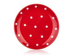 TALIR DEZERTNI KERAM. CERVENY PUNTIK DOTS 18,6CM