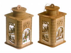 SVETLO LED LUCERNA DREVENA 9X9X16CM